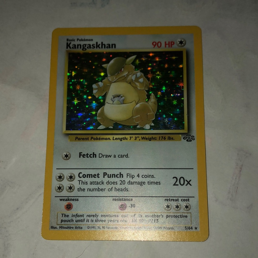 Pokemon Kangaskhan Holo Card - Yellow Border